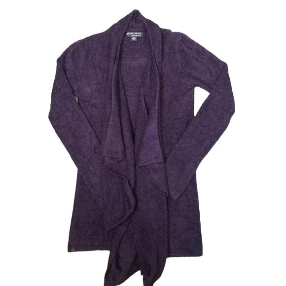 Barefoot Dreams Cozychic Lite Drape Front Calypso Wrap cardigan sz S / M purple - Picture 3 of 8